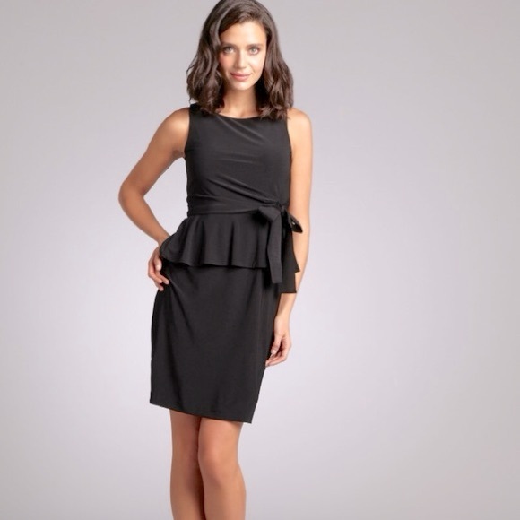 Taylor Black Peplum Dress with side tie from Nordstroms Size 12 - Picture 1 of 4
